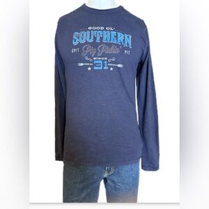 Red camel men’s long sleeve, navy blue T-shirt, size medium